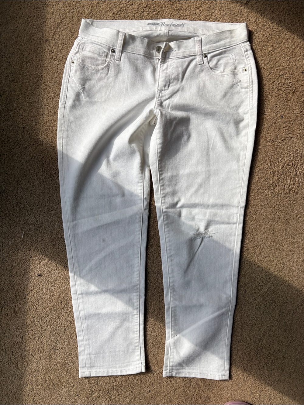 Old Navy White Cropped Ankle Jeans